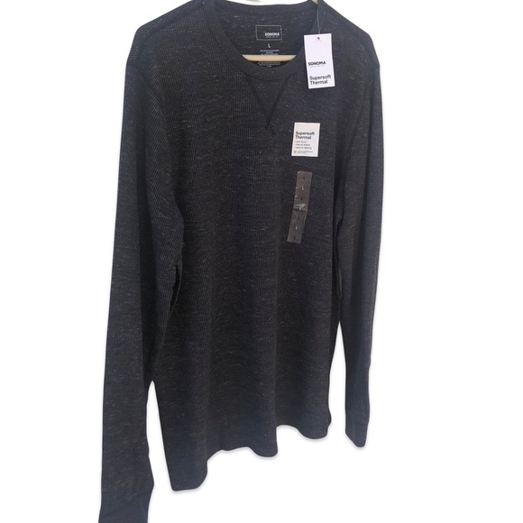 NWOT Men’s Sonoma Goods For Life Double Knit Crewneck Pullover Charcoal - Picture 4 of 12